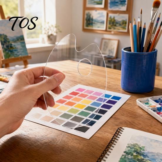 Artist Palette for Painting Acrylic Paint Palette, Clear Tray with Thumb Hole, Non-Stick Oil Professional Watercolor Mixing Acrylic, Oil, Painting,