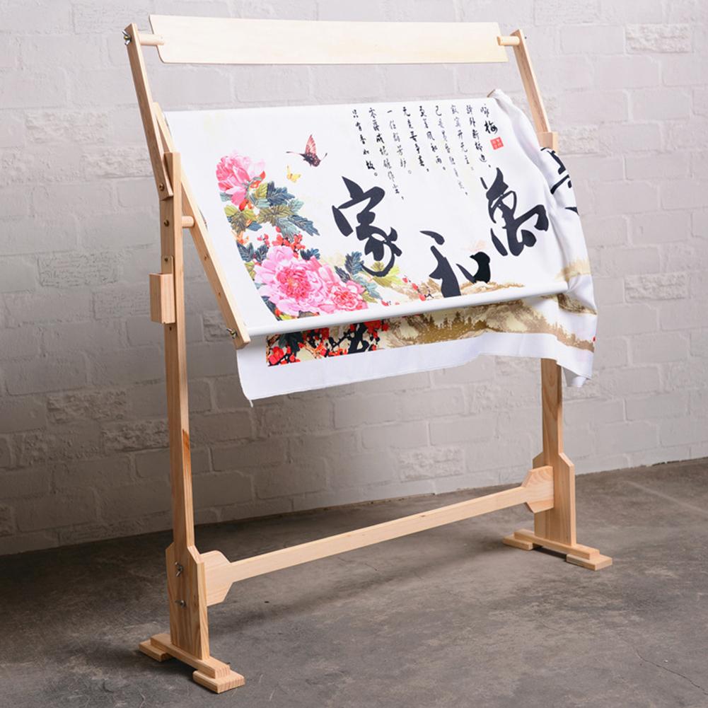 Вышивка Сосна Обыкновенная Напольная Подставка Массив Дерева Противоскользящая Рама для Вышивания Крестиком Стойка Настольная для Рукоделия Шитья