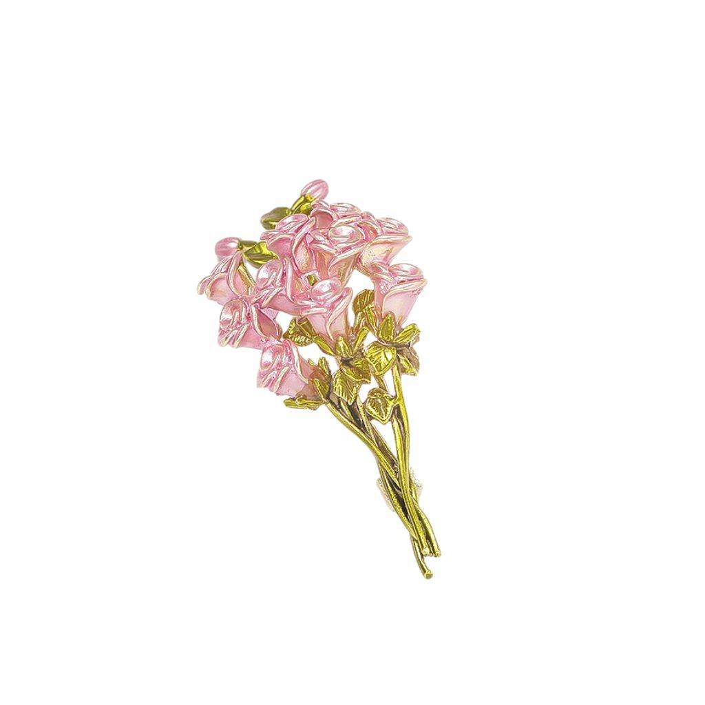 Romantic Rose Enamel Brooch: Oil Painting Style, Creative Country Fashion, Three-Dimensional Flower Design for Women