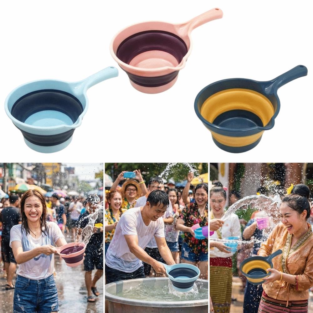 Подвесная складная черпалка для воды с длинной ручкой Кухонный черпак для воды Складная черпалка для ванны Бытовая