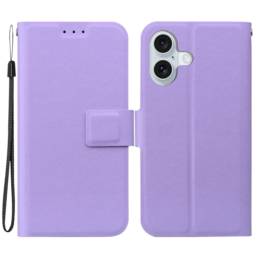 Чехол для iPhone 16 Ультратонкий из ПУ кожи + ТПУ Чехол для телефона со слотом для карт - Черный