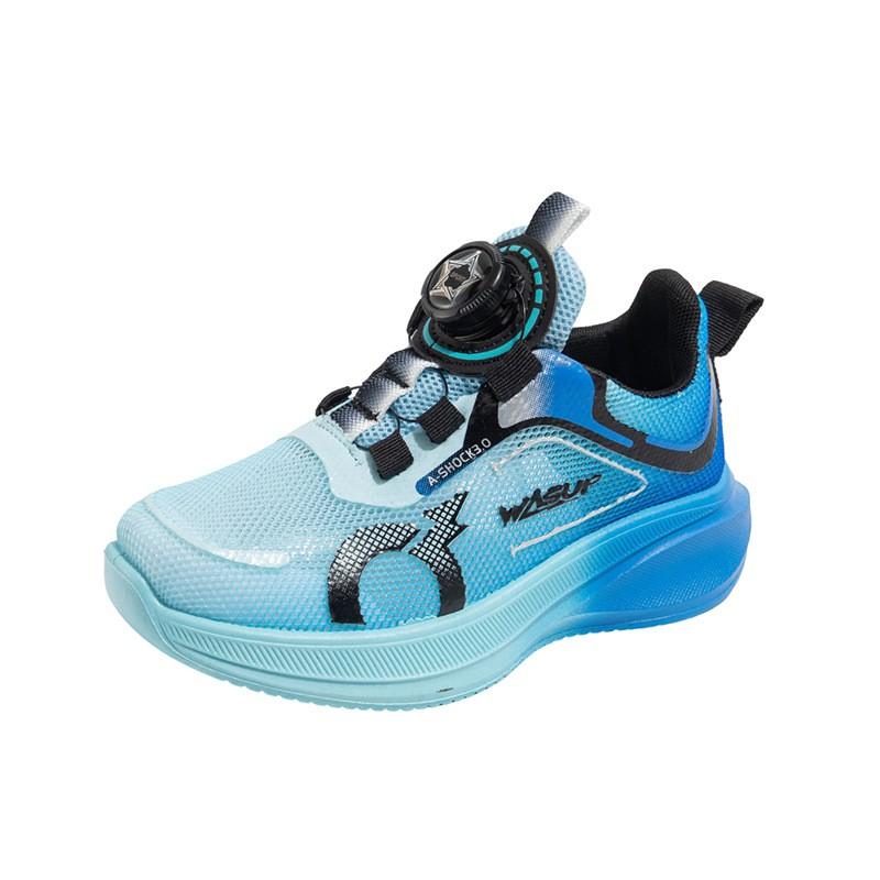 Youth style shoes Kids Rotating Buckle Sneakers Lightweight Breathable Mesh Running Shoes Boys Outdoor Fall Casual Wear