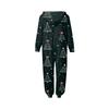 Christmas Print Family Matching Hooded Long Sleeved Zippered Jumpsuit Set