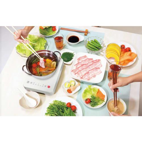 Kakusee Tabletop Small Pot, 18cm, for 1-2 People, Rust-Resistant Stainless Steel with Glass Lid, Small and Lightweight, Gas and Induction Compatible,