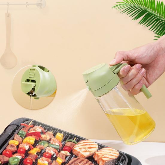 470 мл распылитель масла 2 в 1 прозрачный толстый герметичный большой емкости эргономичная ручка диспенсер для оливкового масла бутылка распылительная насадка пищевой класс