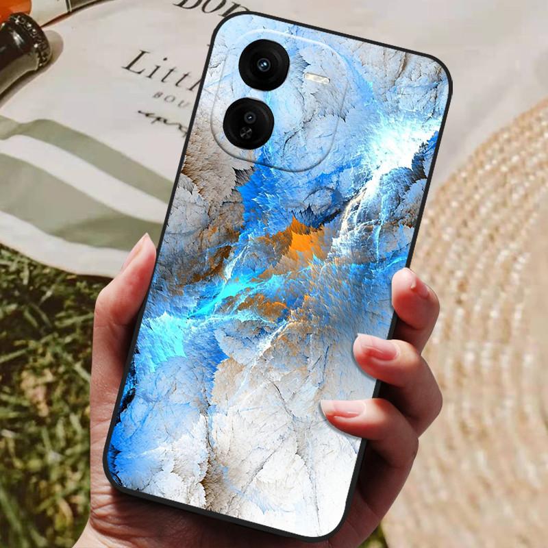 Для VIVO IQOOZ9X IQOO Z9 Turbo Z9X Z9Turbo 5G Роскошный Расписной Телефон Силиконовая Задняя Крышка IQOO Z9X Чехлы Защитный Чехол Capas