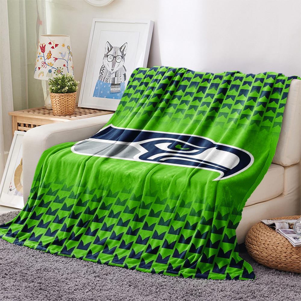 Фланелевое одеяло с принтом Seattle Seahawks, Высококачественное, Удобное для всех сезонов, Декор для дома, Тепло и уют, Идеально для рождественских подарков
