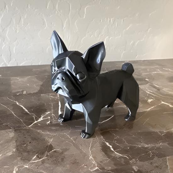 Yousheng French Bulldog Statue 3D Printed Standing Dog Figurine PLA Animal Sculpture Home Office Bookshelf Desktop Decoration Ornament