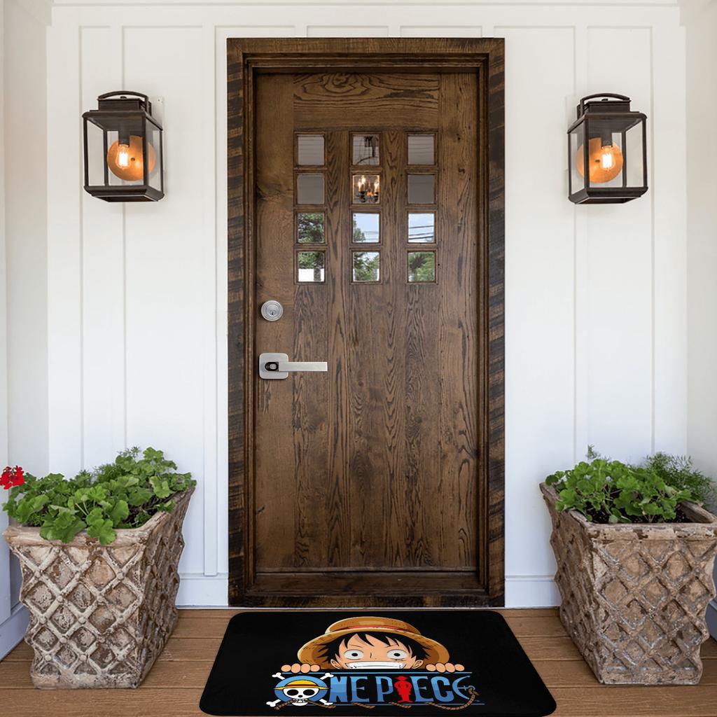 Anime One Piece Doormat Anti-Slip Entrance Bathroom Kitchen Door Floor Mat Pirate King Luffy Living Room Carpet Rug