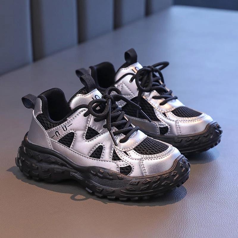 2024 Осень Новые Детские Кроссовки Девочки Модные Кроссовки Громоздкие Кроссовки Мальчики Дышащая Нескользящая Повседневная Обувь Мягкая Детская Прогулочная Обувь