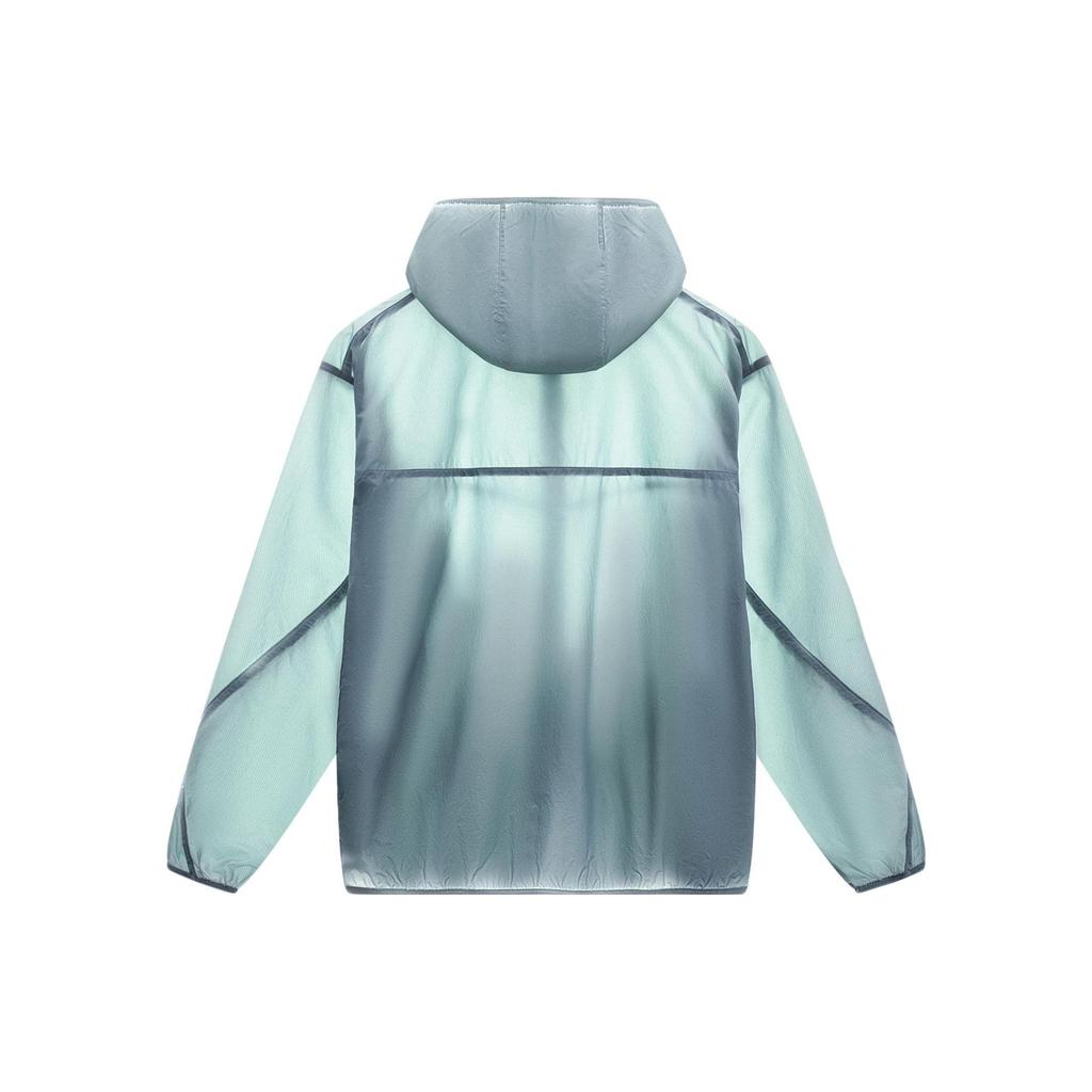 Li Ning Color Block Zip Up Hooded Long Sleeve Sun Protection Windbreaker Jacket Men Jackets Lime-Green AFDT163-2