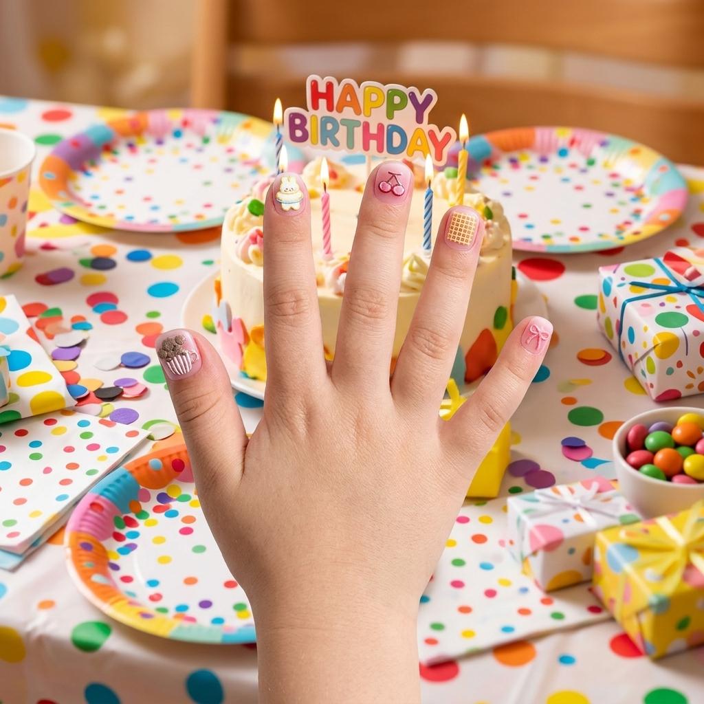5D Embossed Cartoon Nail Stickers for Kids PVC Self Adhesive Waterproof