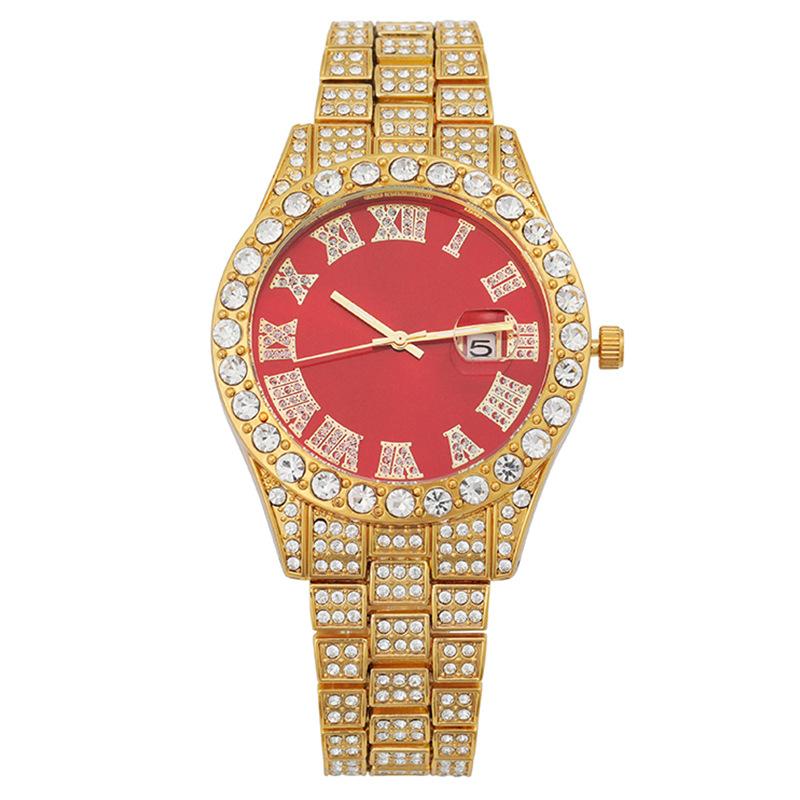 Новые бриллиантовые часы с римским календарем и полным бриллиантовым ремешком для женщин, женские часы, женские часы