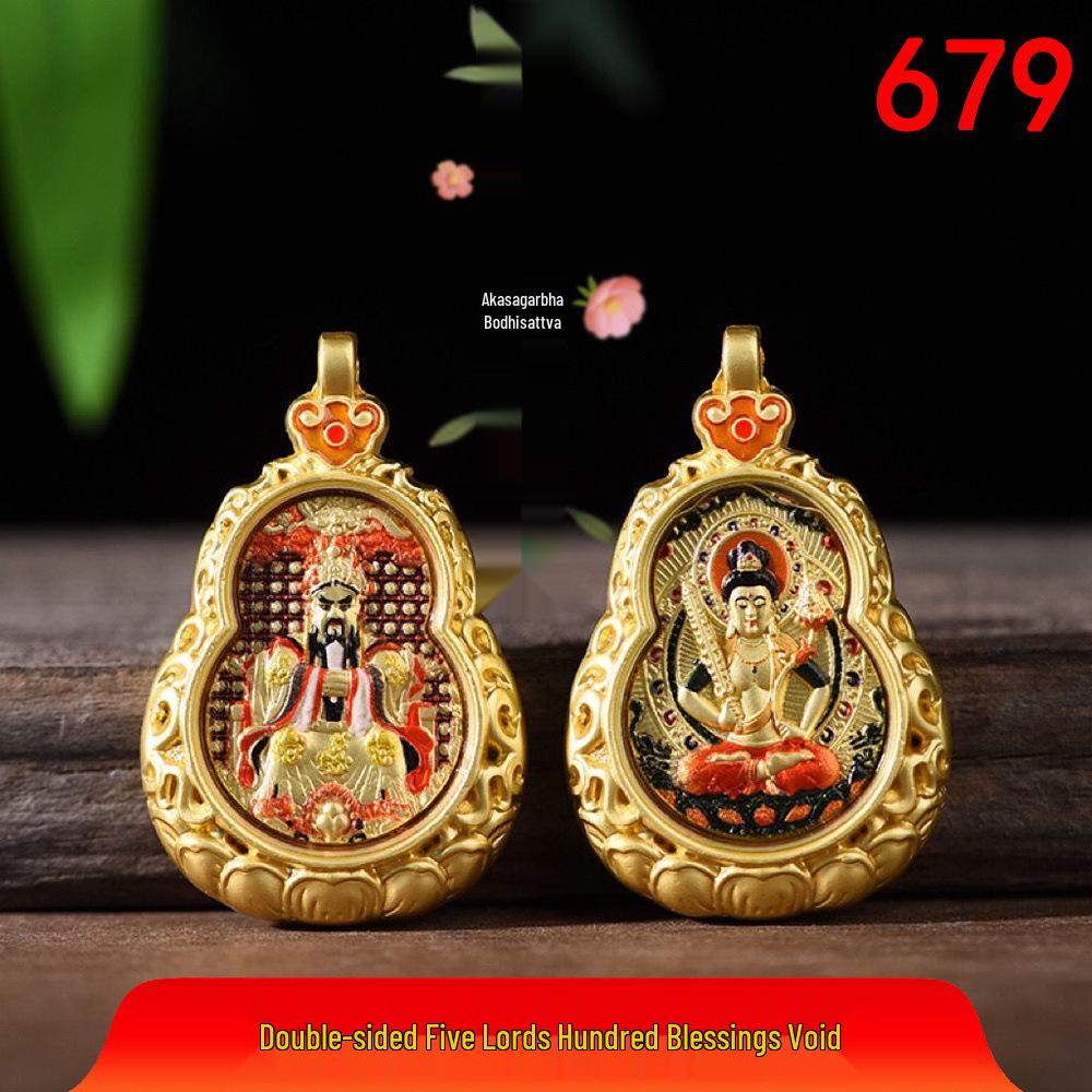 Любимый товар продавца: Бестселлер Мини Тханка Подвеска-тыква из титановой стали с материалом, сохраняющим цвет, Двусторонний дизайн защитника.