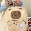 Рюкзак Bear для женщин, большая вместимость, школьная сумка, мультяшный плюшевый рюкзак, дорожная сумка