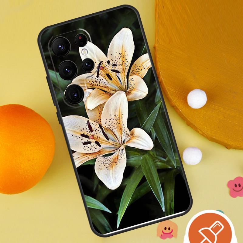 Чехол с цветами лилии для Samsung Galaxy S25 Ultra S24 S23 S22 S21 Ultra S9 S10 S20 Plus S24 FE Funda Cover