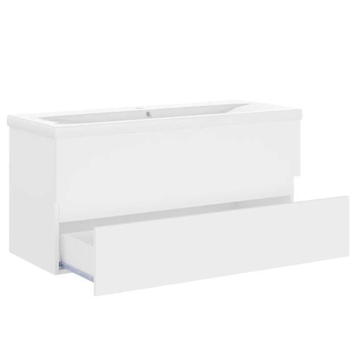 Maison Exclusive - Armoire d'évier avec lavabo intégré Blanc Aggloméré