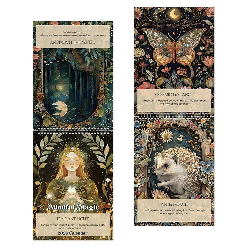 Календарь Mindful Magic 2026 Темный Ветер Настольный Календарь Декоративный Настенный Календарь