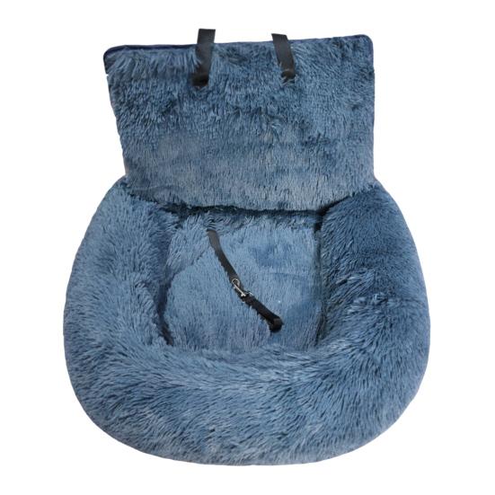 Автокресло для собак Дорожная лежанка для собак с ремнями безопасности Плюшевое пушистое сиденье для питомца с нескользящей подкладкой Съемная моющаяся подушка для маленьких и больших собак