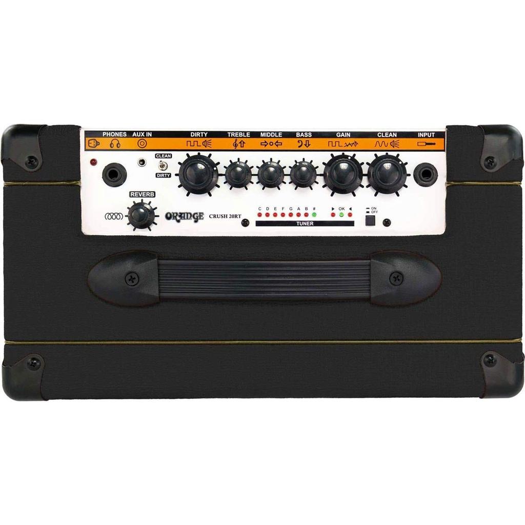 ORANGE Crush 20W Guitar Amp 1 X with Reverb and Tuner Guitar Amplifier CRUSH 20RT Black 8" Combo, Built-in