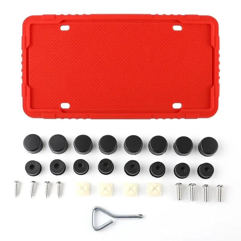 2pcs Silicone Car License Plate Frame Multi-color American Standard Car License Plate Holder Screw Set Does Not Hurt The Paint License Plate Covers