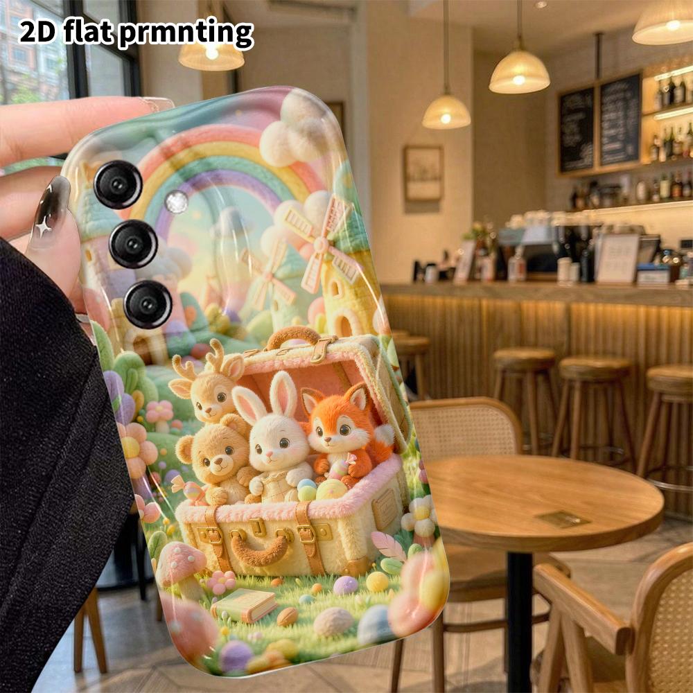 Phone Case: 2D flat, suitable for Samsung Galaxy A34 A35 M05 M06 S20 S22 S21 FE Plus 5G protective case, little animal travel group, perfect Christmas