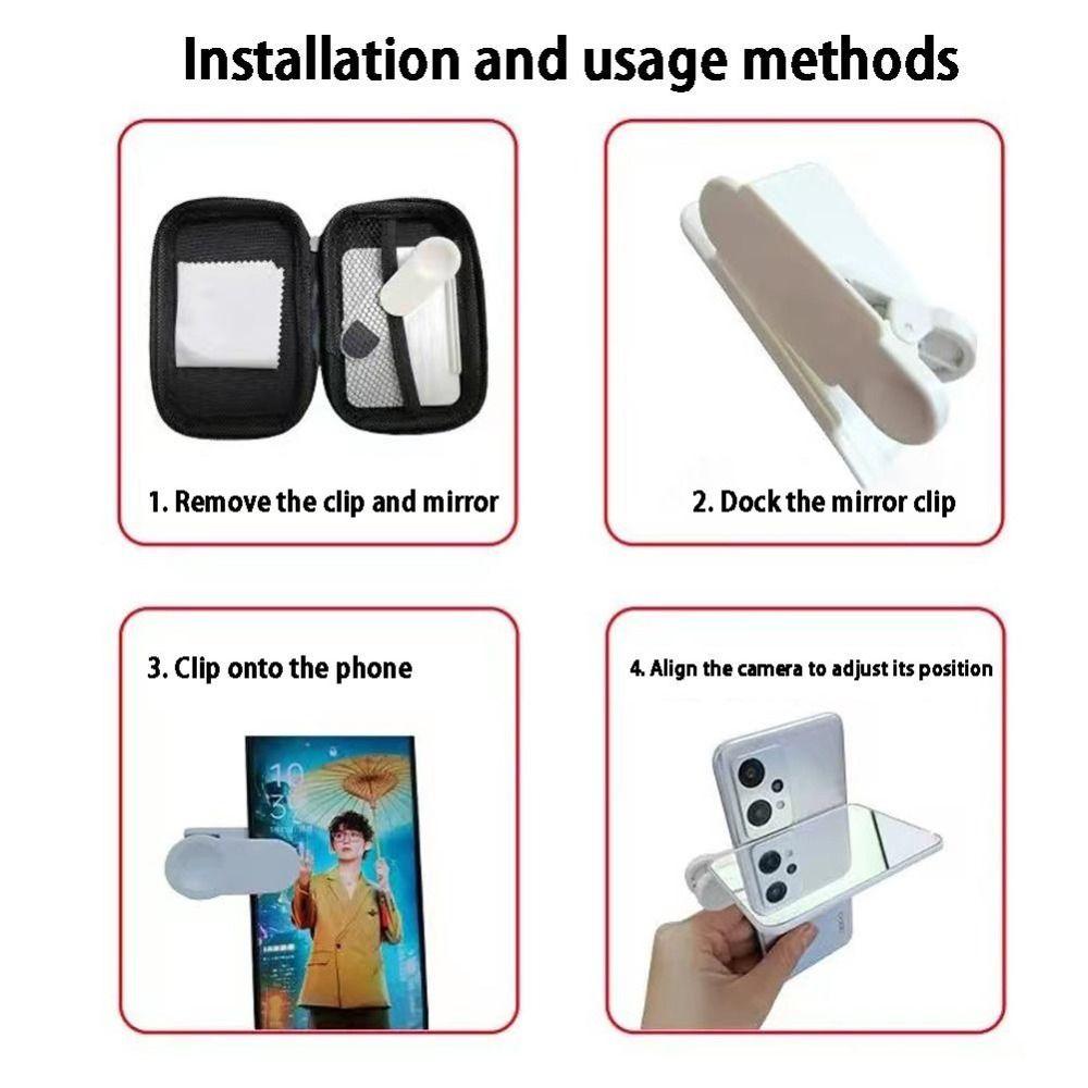 Shooting Supplies Smartphone Camera Mirror Reflection Clip Adjustable Selfie Reflector Travel
