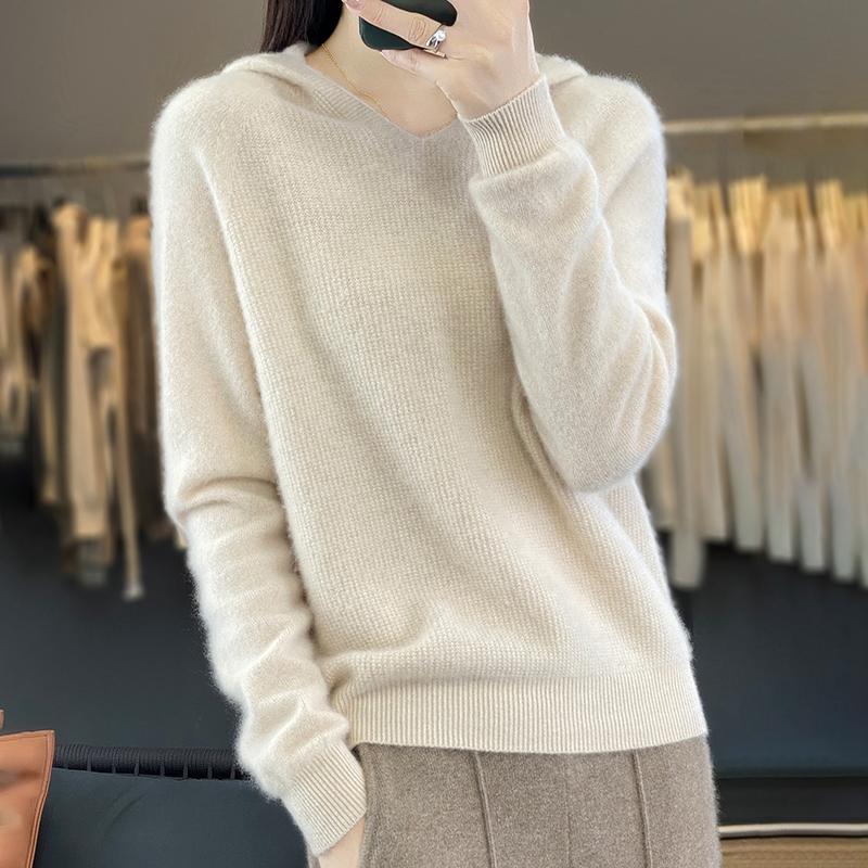 Женский кашемировый свитер Qinghe cashmere 30% кашемир 70% шерсть Женский осенне-зимний кашемировый свитер мягкий и теплый