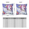 Here The Unicorn Rainbow Square Pillowcase Polyester Linen Velvet Creative Zip Decor Pillow Case Home Cushion Cover