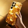 Золотая бабочка Стеклянный чехол для телефона для Samsung Galaxy S26 S25 S24 S23 S22 FE Ultra Plus Встроенное стекло Золотой Изысканный Великолепный