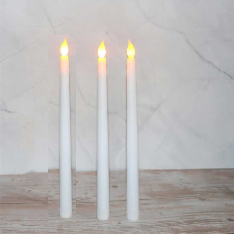 3/6/12 Pieces White Flameless Decorative Christmas Candles With Remote,Smokeless LED Taper Candles With Yellow/Warm White Light
