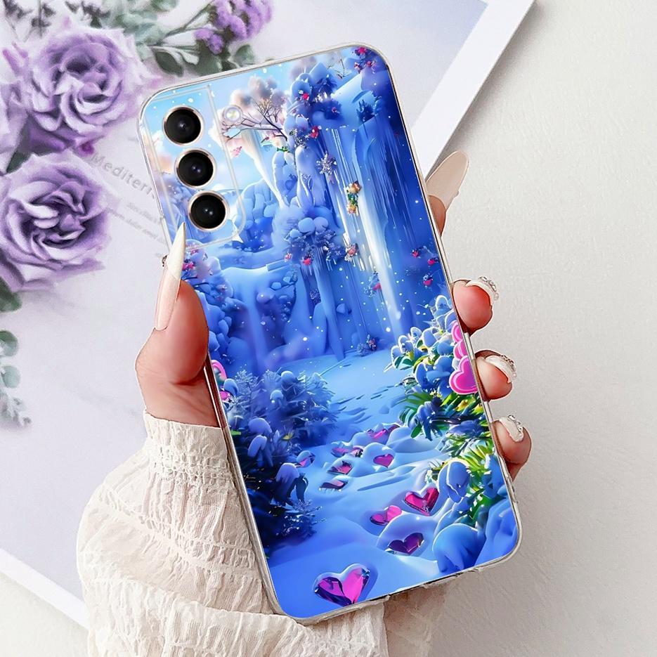Чехол для Samsung Galaxy S21 FE S21 Plus, чехол с рисунком «Цветы», мягкий тонкий чехол для телефона, для Samsung S21 Ultra S 21 S21+