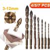 3-12mm Kit Cross Hex Tile Drill Bits Set for Glass Metal Ceramic Concrete Hole Opener Brick Hard Alloy Cross Bit Tools