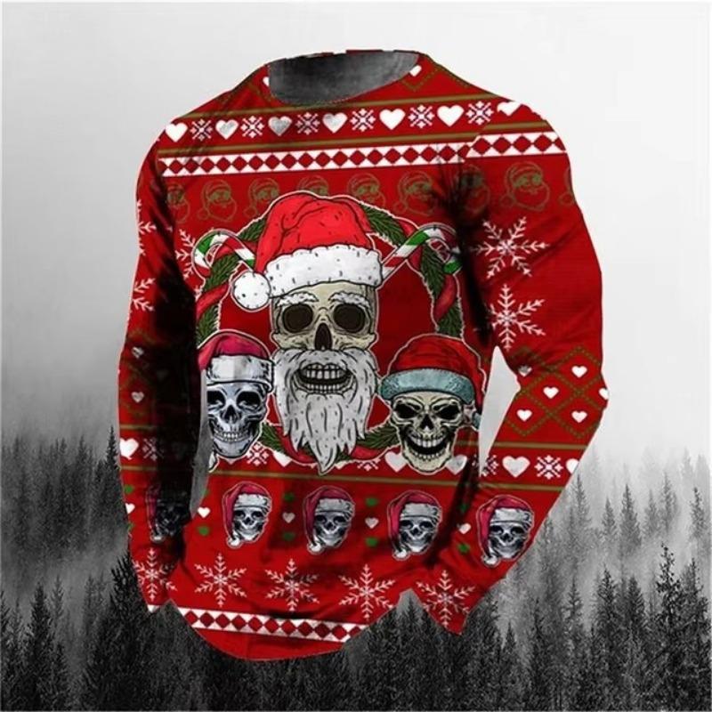 Цифровая печатная мужская 3D-печатная футболка с длинными рукавами на осень и зиму для повседневной мужской одежды