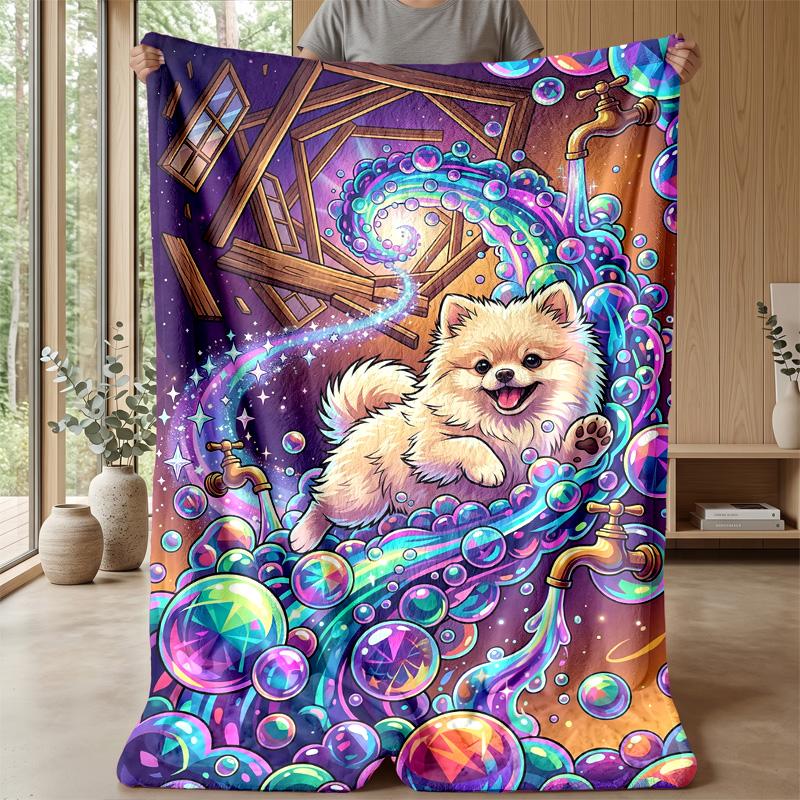 Elegant French Bulldog Portrait Theme blanket Lightweight Warm Flannel Blanket Decorative Throw Blanket for Home Decoration