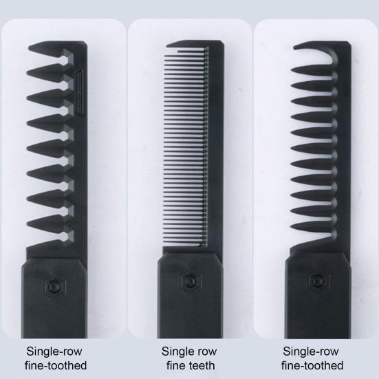 Складная расческа 3-в-1 с широкими и частыми зубьями, многофункциональная расческа для укладки с эргономичной ручкой, портативная дорожная карманная расческа, расческа для усов и бороды для мужчин