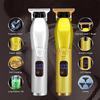 Перезаряжаемая ЖК-машинка для стрижки волос для дома, электрическая парикмахерская, мощная машинка для стрижки волос, металлическая кромка, высокое качество