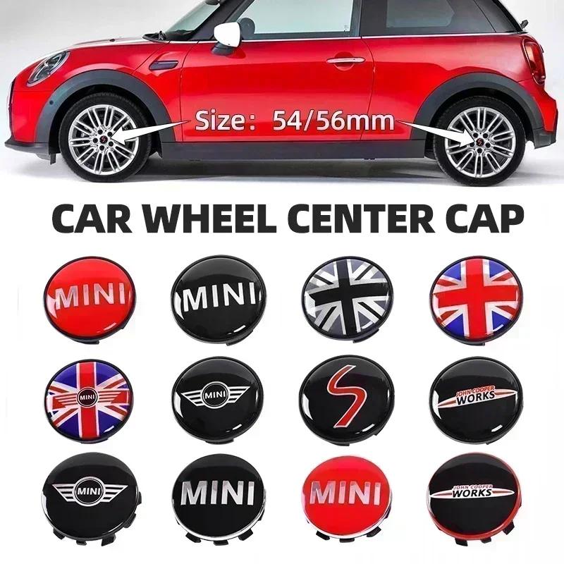 PUOI2 4PCS 54mm 56mm Car Wheel Center Hub Caps Cover Emblem Badge For BMW Mini Cooper One S JCW R55 R56 R57 R58 R60 F55 F56 Clubman
