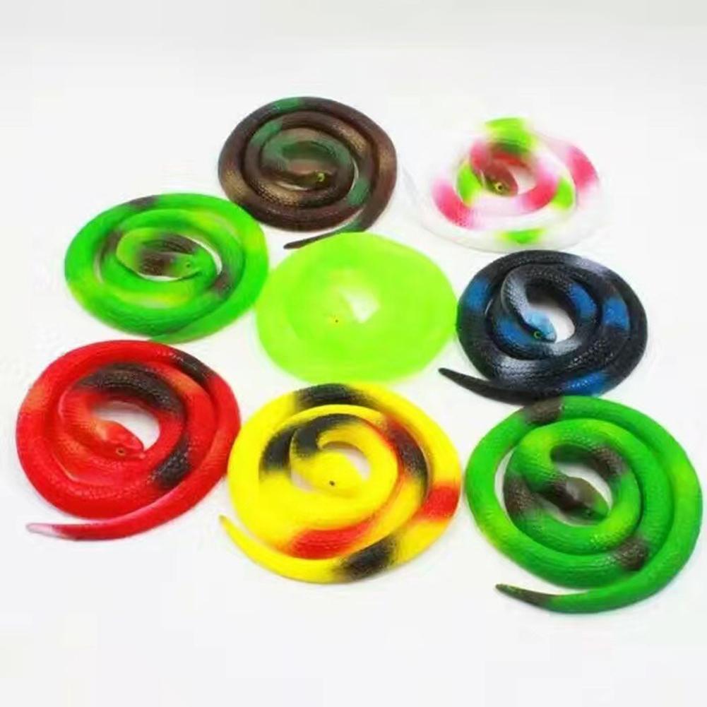 75 см имитация резиновой змеи, хитрая игрушка, резиновая змея с круглой головкой, новинка, игрушка для Хэллоуина(Случайный цвет)