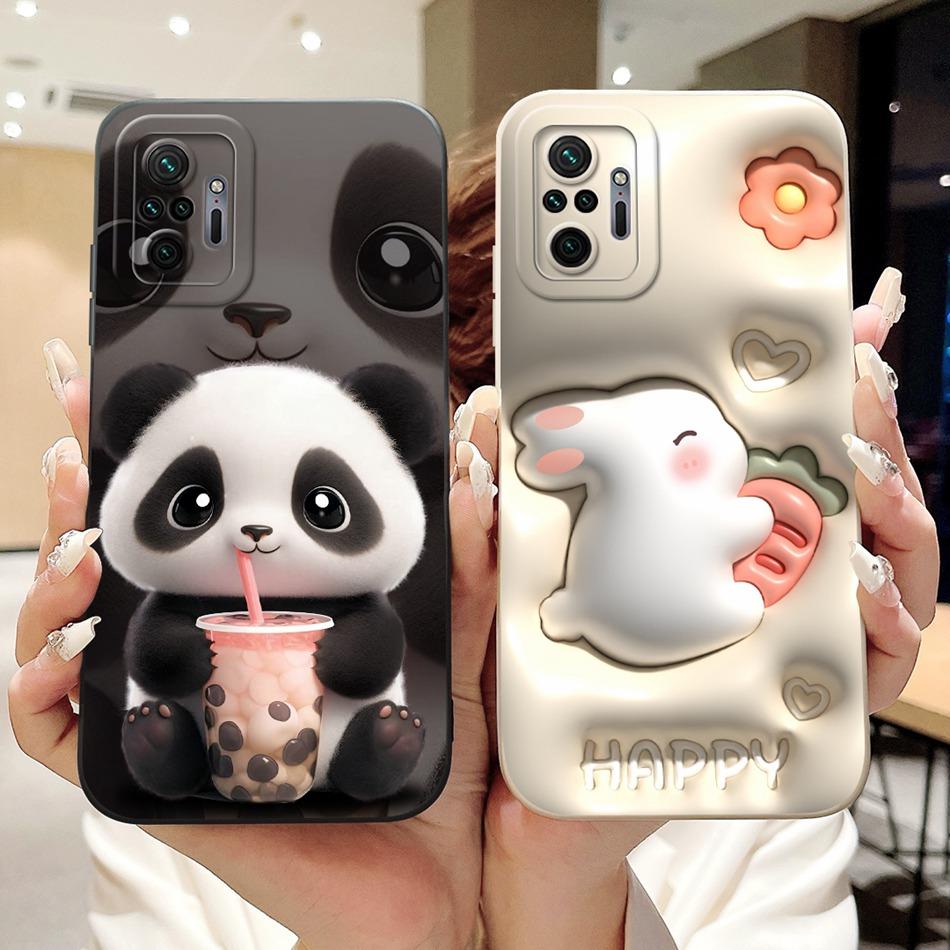 For Xiaomi Redmi Note 10 Pro Cute Panda Rabbit Cartoon Soft Silicone Case For Redmi Note 10 Pro 4G Shockproof Phone Cases