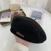 Modern Woolen Beret Hat For Women Winter Large Head English Painter Cap