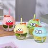 Glass Tumbler with Straw And Lid 210ml Reusable Iced Coffee Cup Cute Cartoon Drinking Cup for Water Matcha Travel