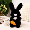 Cartoon Long Hair Carrot Rabbit Plush Doll Pillow Black Brown Pink Rabbit Animal Plush Appease Toy Birthday Gift for Girl