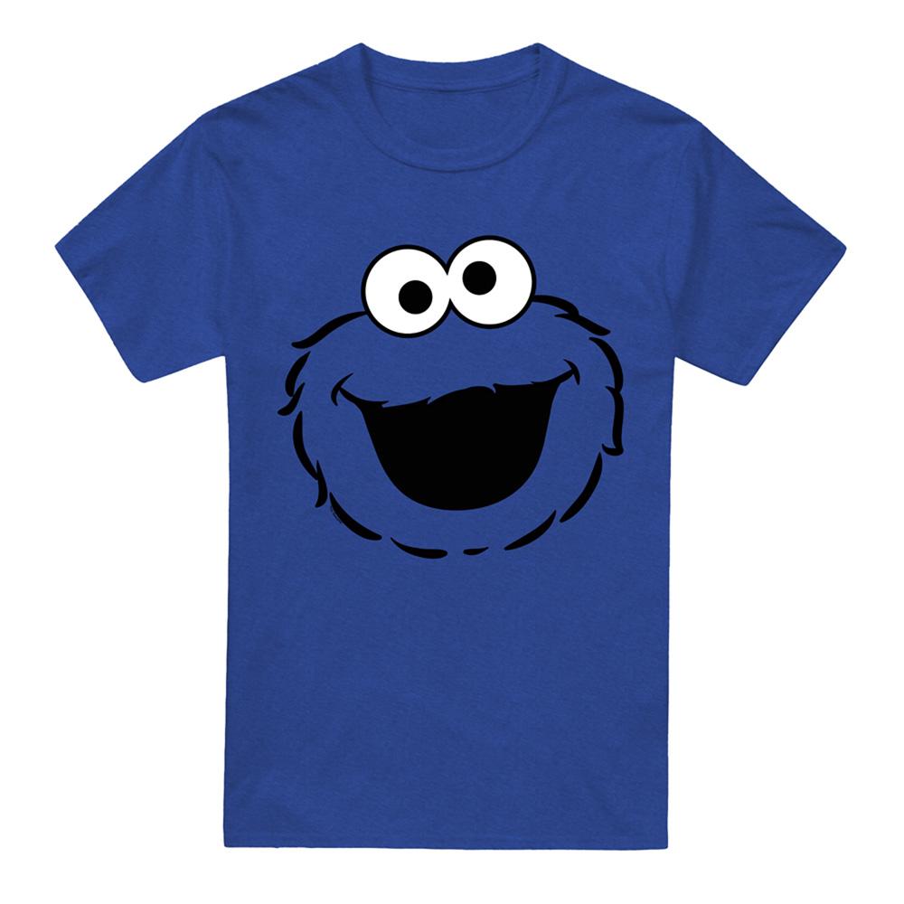 Sesame Street Unisex Adult Cookie Monster Full Face Heather T-Shirt