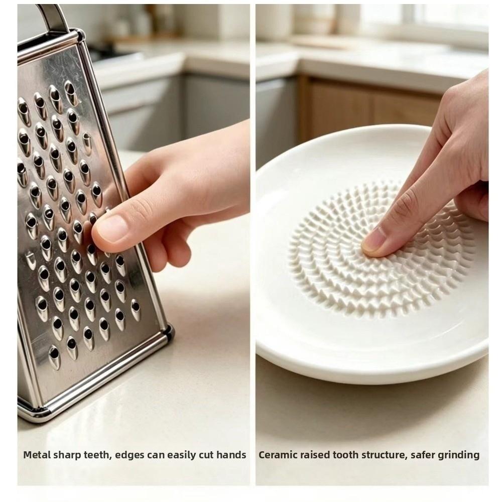 Round Shape Seasoning Dipping Dish Non-Slip Garlic Paste Grinding Tray Fruit Puree