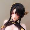 Красивая аниме-фигурка в масштабе 1/6 Китайское ципао с дизайном Феникса, с настоящими чулками-сеточкой, меховая шаль для коллекционеров аниме