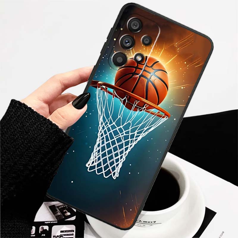Спортивный баскетбол крутой Для Samsung A73 A72 A71 A55 A54 A53 A52 A51 A13 A22 A16 A15 A12 A14 A26 A07 5G Черный чехол для телефона