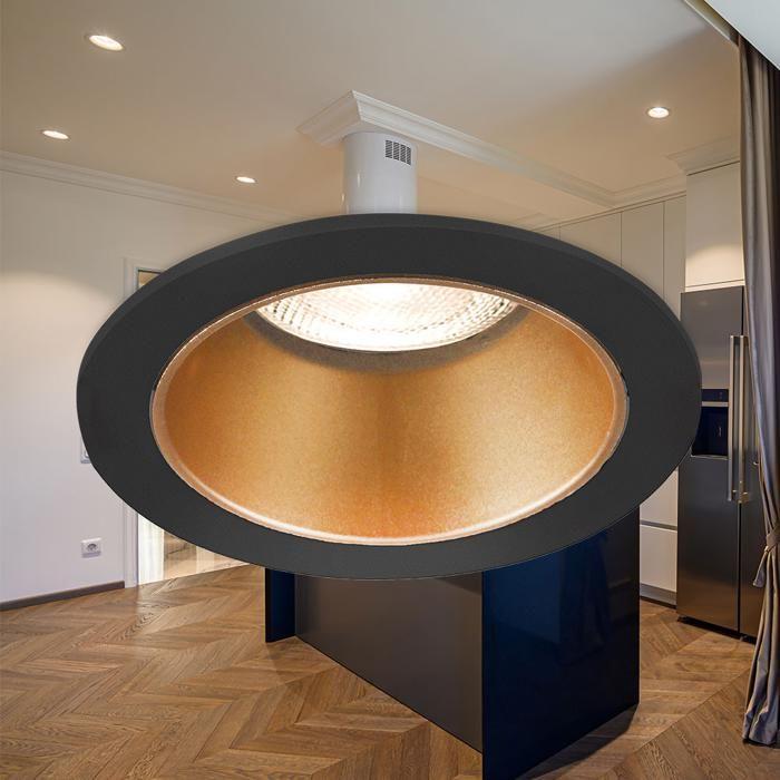 Support de spot Beta R2 rond noir/cuivre-doré MR16 GU10/GU5.3