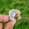 Oval Tiger's Eye Gemstone 925 Sterling Silver Bezel Boho Solitaire Ring Jewelry