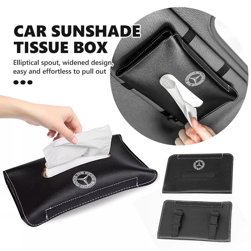 AABGX1 Car Tissue Organizer Bag Paper Towel Storage Box Auto Interior Accessories For Benz AMG CLA CLS C180 C200 W204 W205 Exclusive A